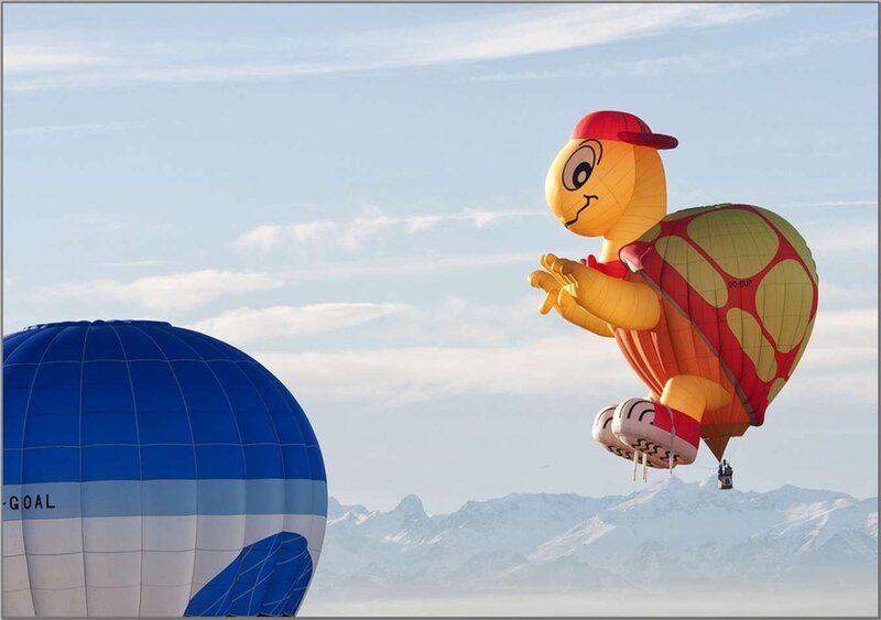 Tortoise-shaped Hot Air Balloon — Blue
