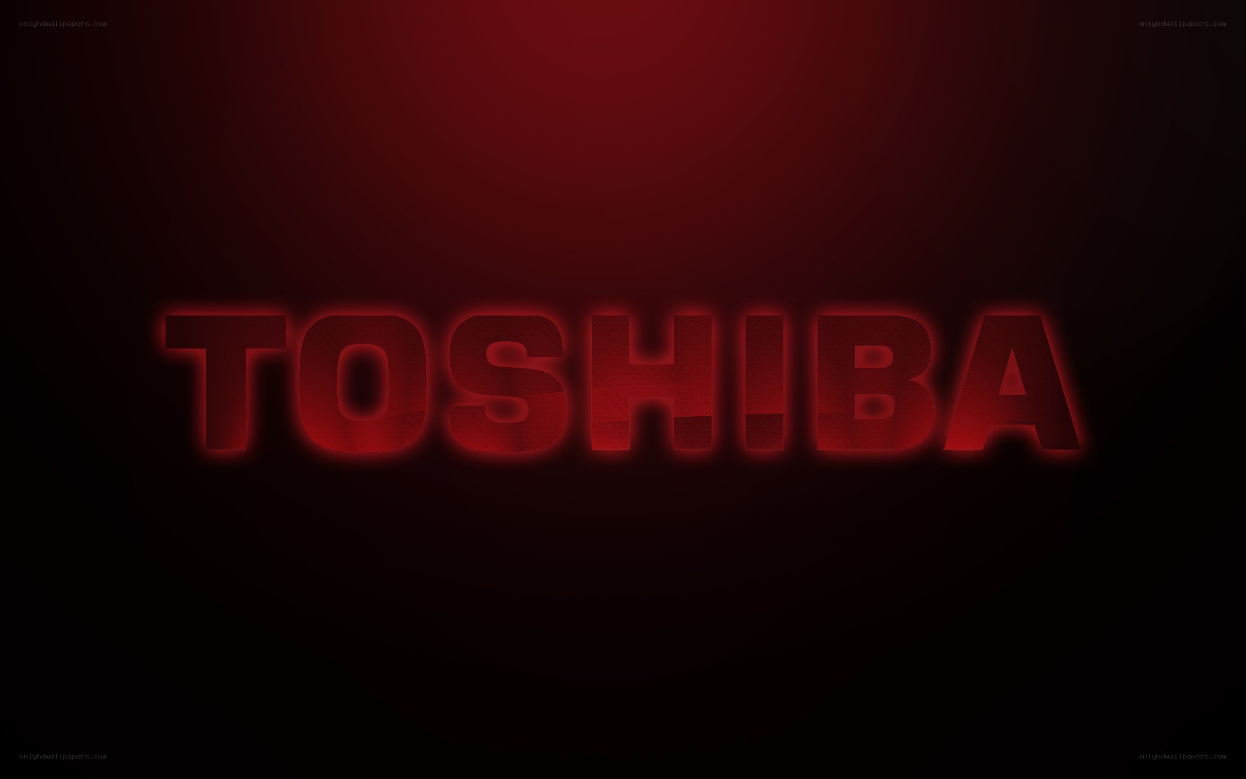 Toshiba logo on red background