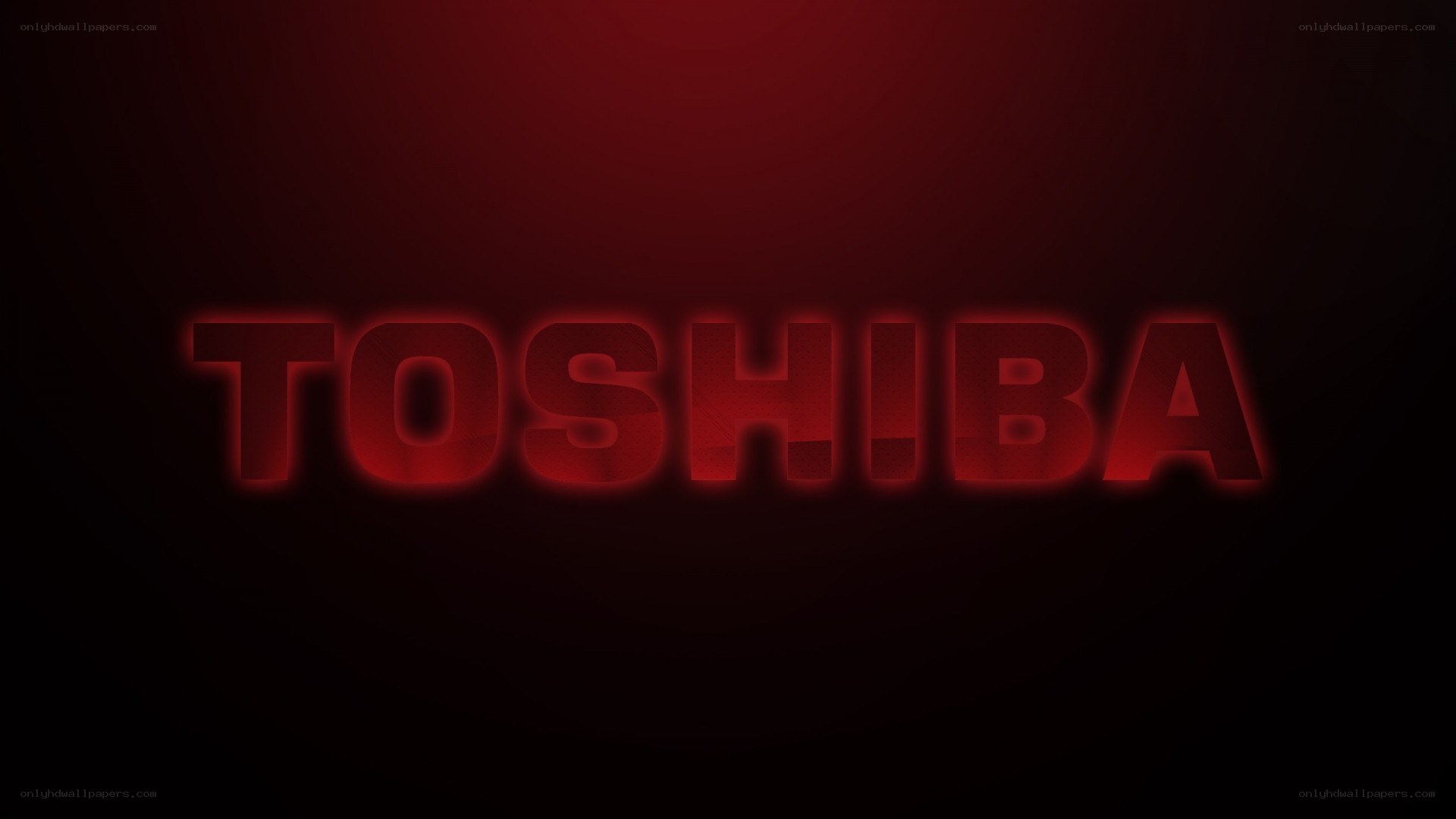 Toshiba logo on red background
