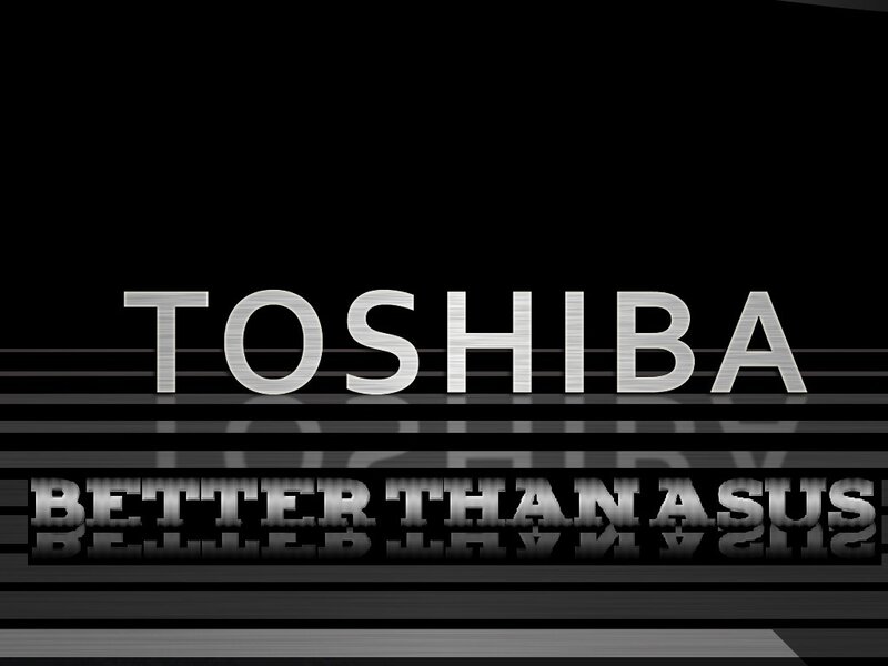 Toshiba vs Asus text graphic