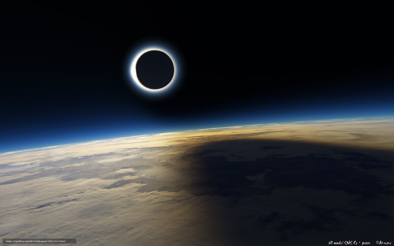 Total Solar Eclipse — Black, Dramatic, Night, 3d Render