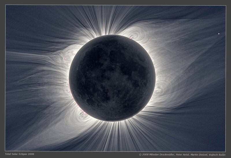 Total Solar Eclipse — Black, Dramatic, Night, Photograph, Moon, Solar Corona