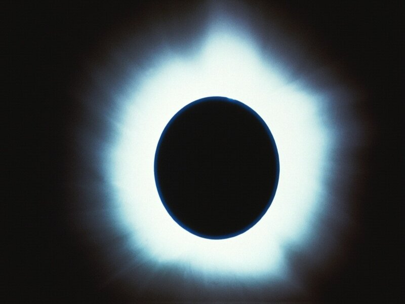 Total Solar Eclipse — Black, Dramatic, Night, Photograph, Moon, Sun, Corona, White