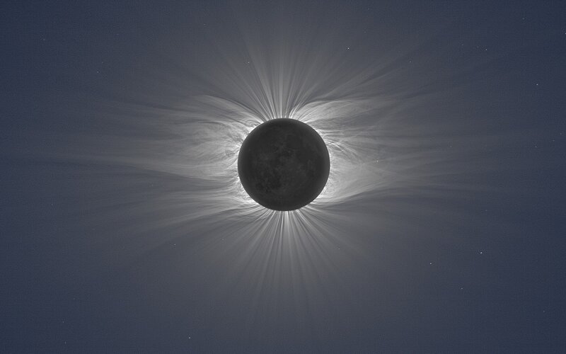Total Solar Eclipse — Black, Dramatic, Night, Photograph, Moon, Sun's Corona