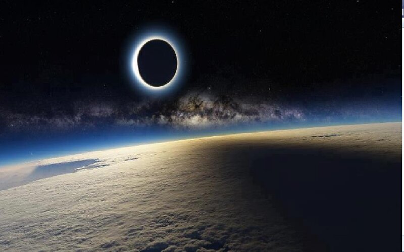 Total Solar Eclipse — Black, Dramatic, Night