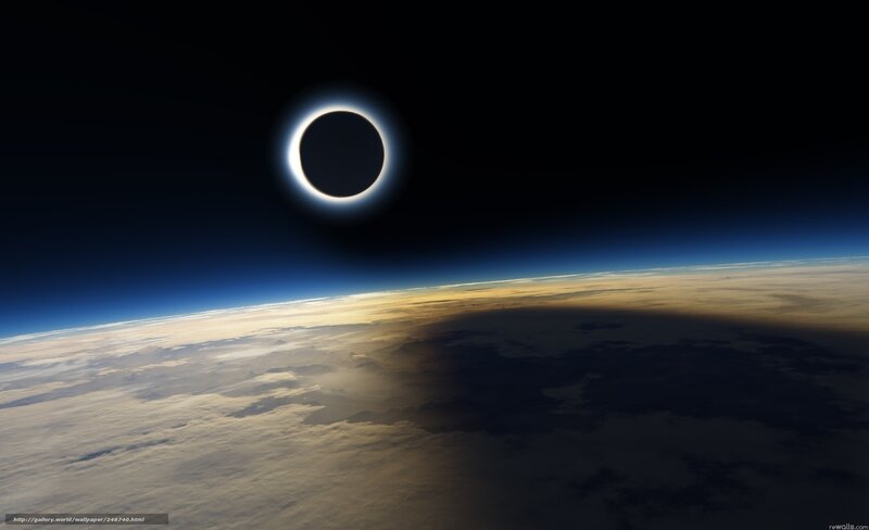 Total solar eclipse from space