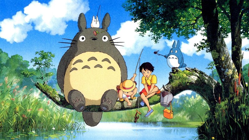 Totoro and children fishing