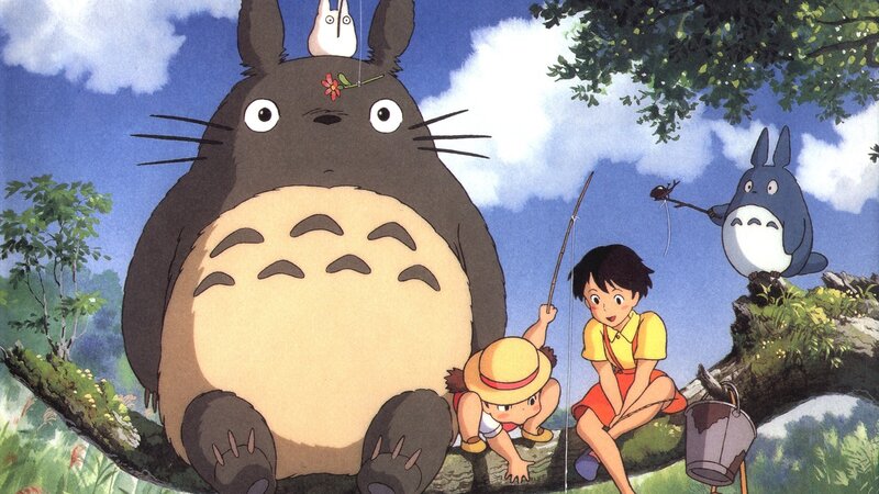 Totoro and children fishing