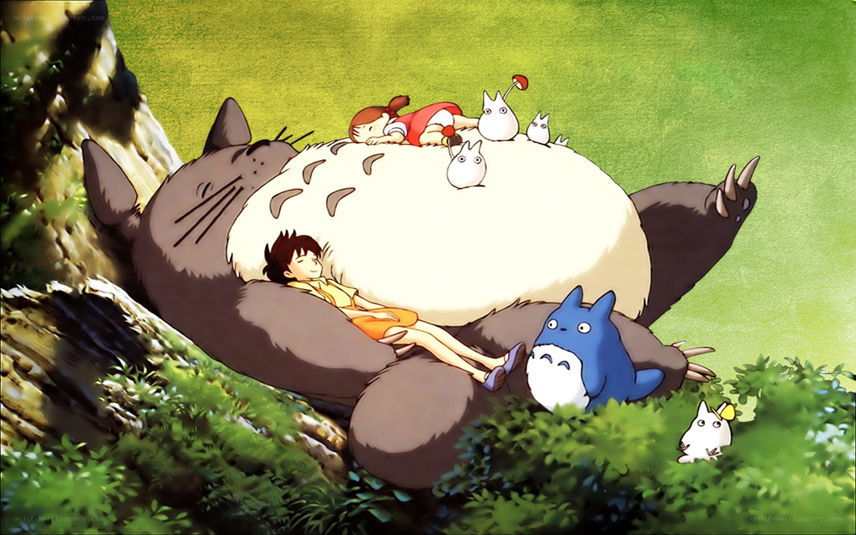 Totoro and children resting