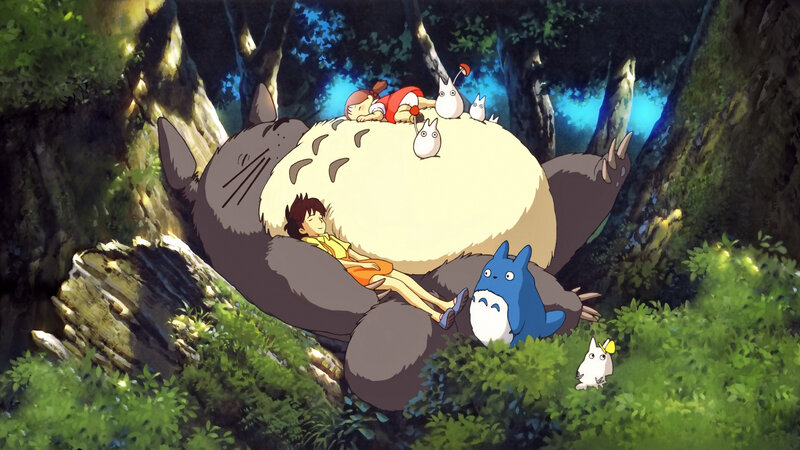 Totoro and friends in the forest