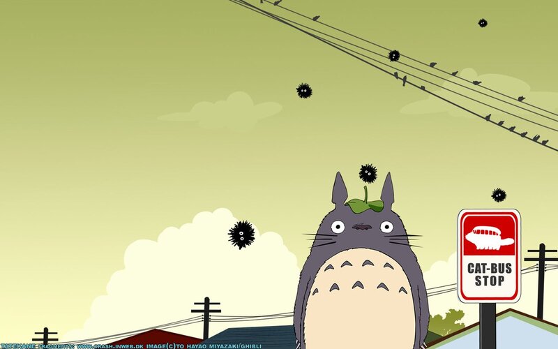 Totoro at a Bus Stop — Green, Calm