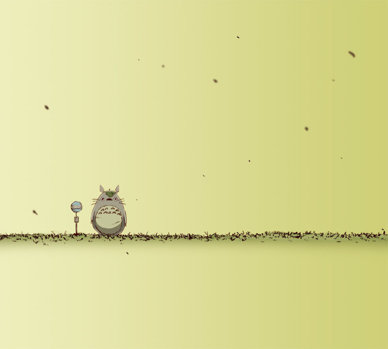 Totoro at a bus stop