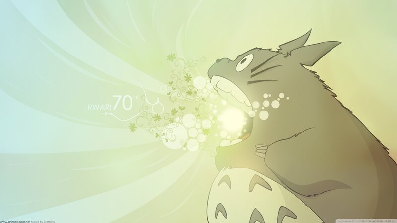 Totoro blowing a magical breath