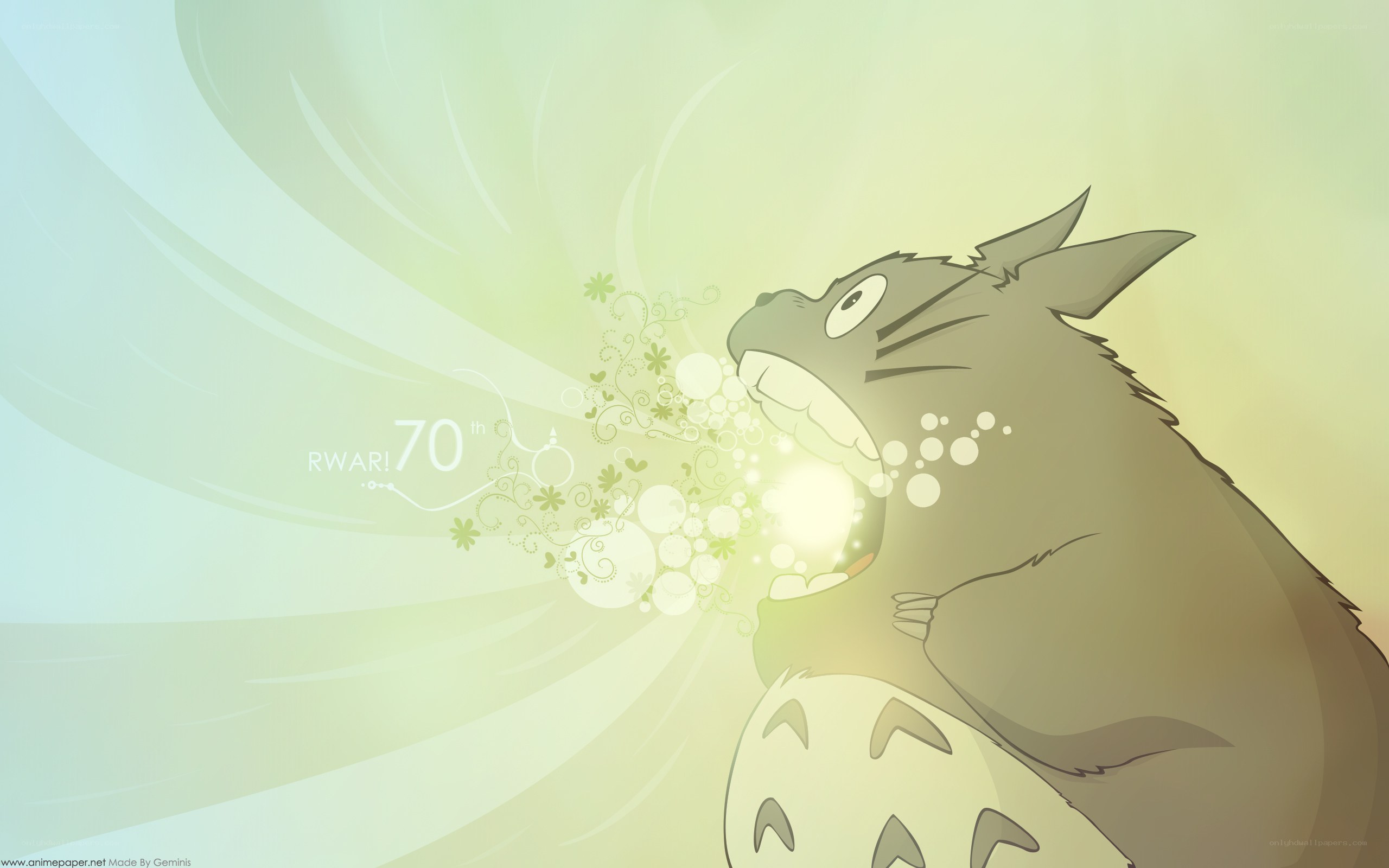 Totoro blowing a magical breath