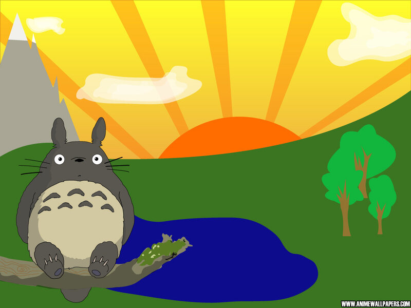 Totoro by the pond at sunset