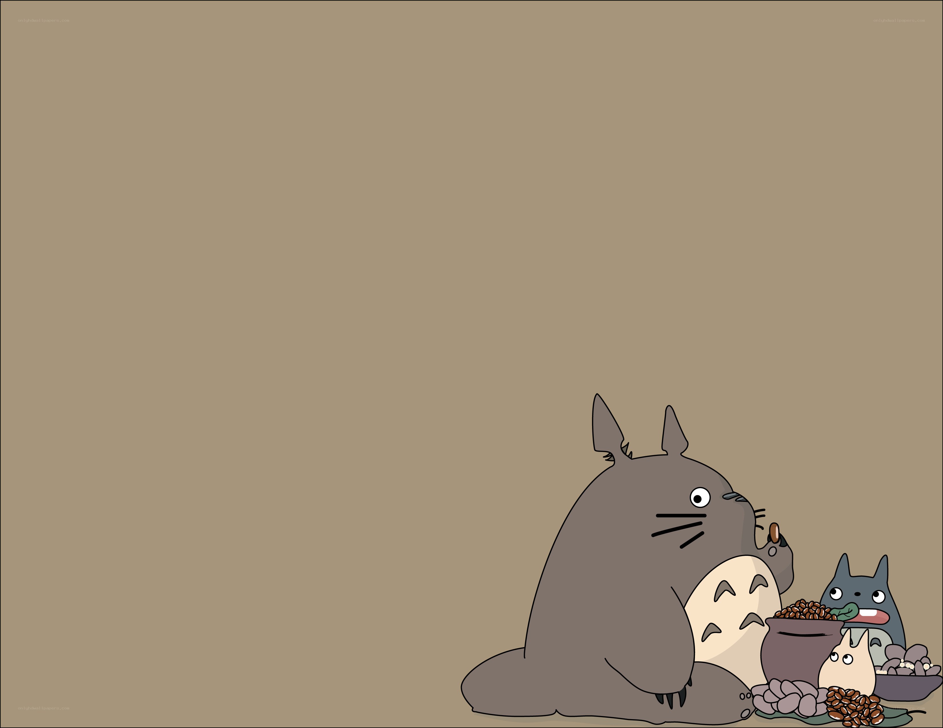 Totoro characters eating snacks