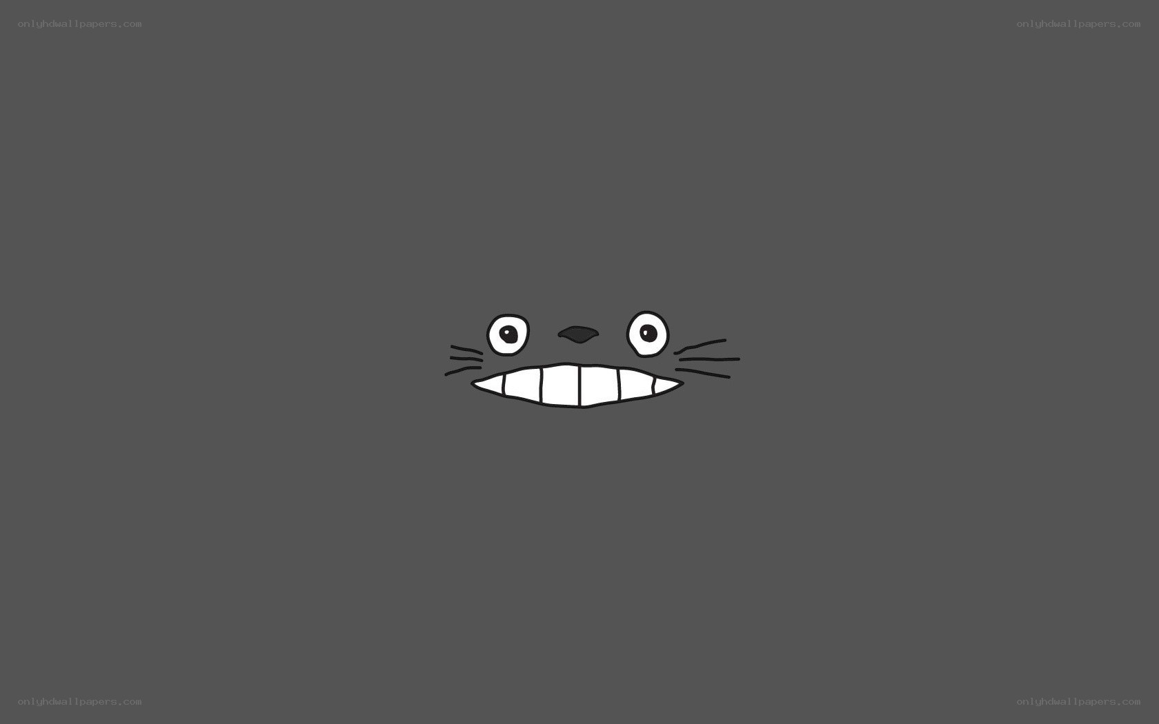 Totoro face on gray background