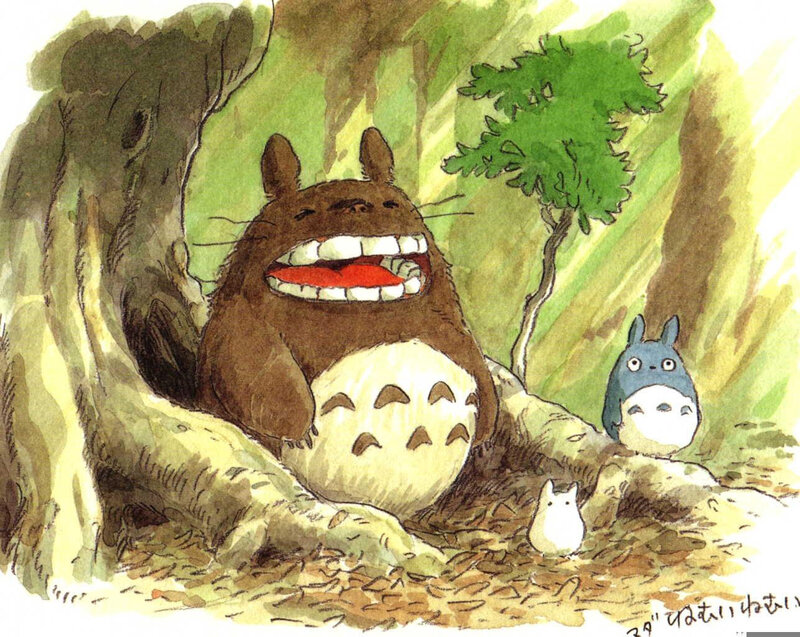 Totoro family in forest