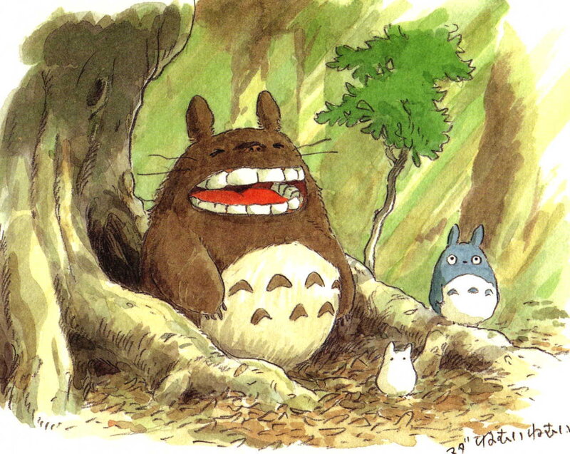Totoro family in forest