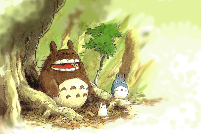 Totoro family in forest