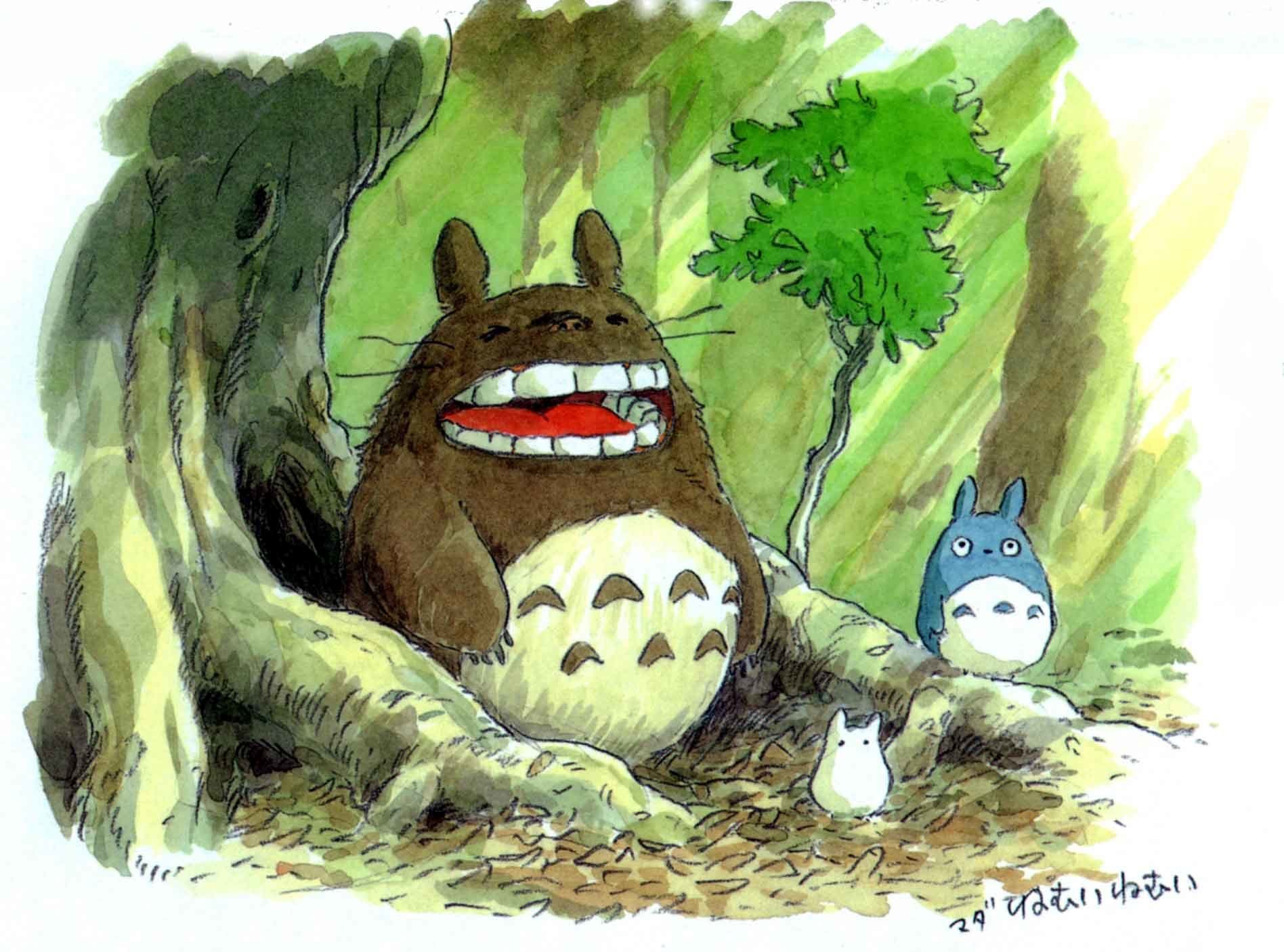 Totoro family in forest