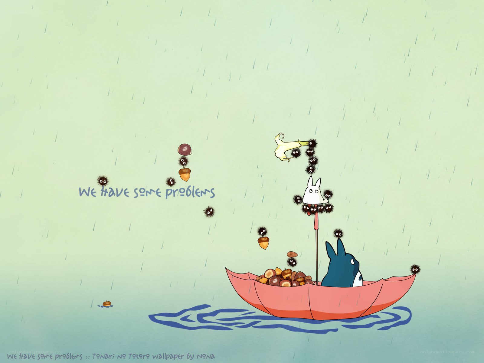 Totoro in a rainboat