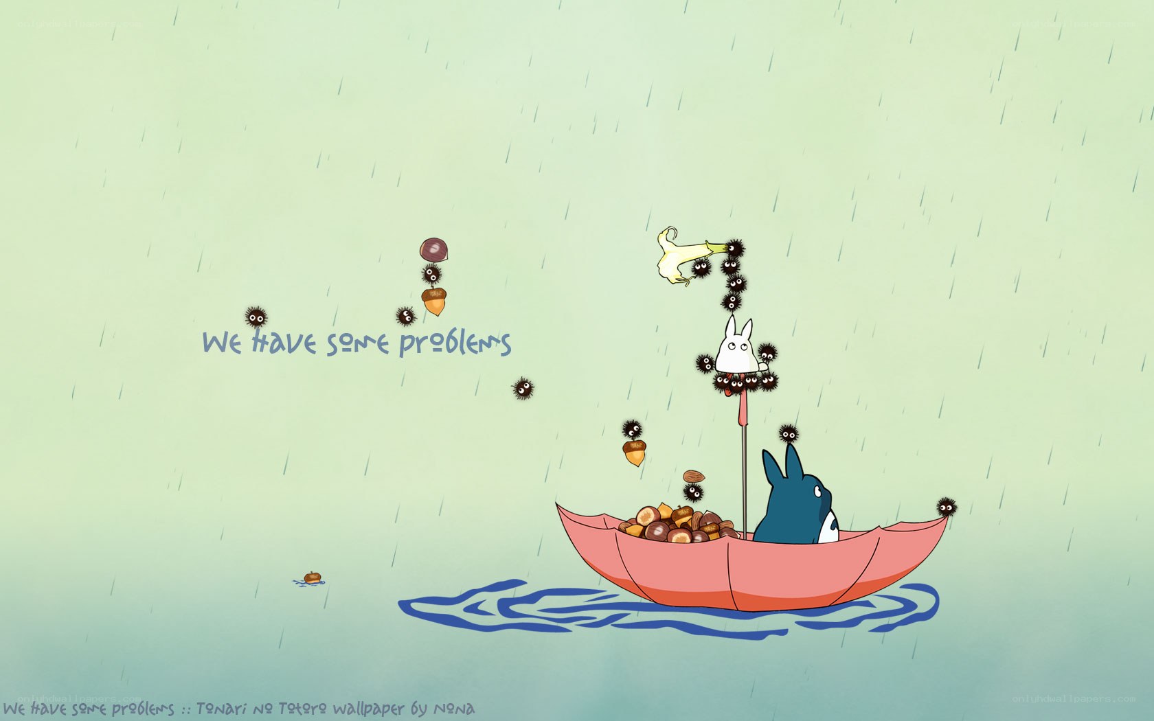 Totoro in a rainboat
