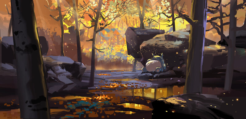 Totoro in Forest — Orange
