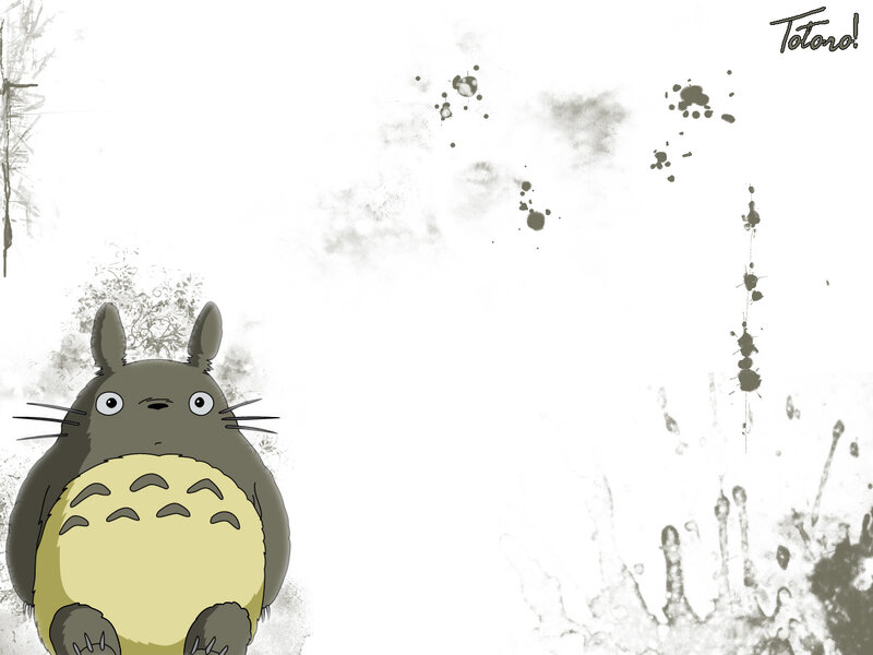 Totoro in ink splatter art