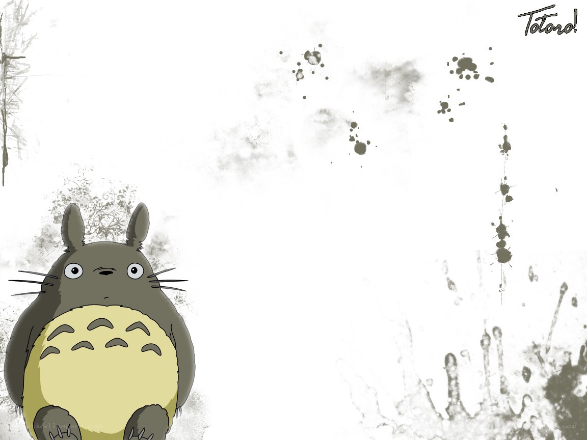 Totoro in ink splatter art