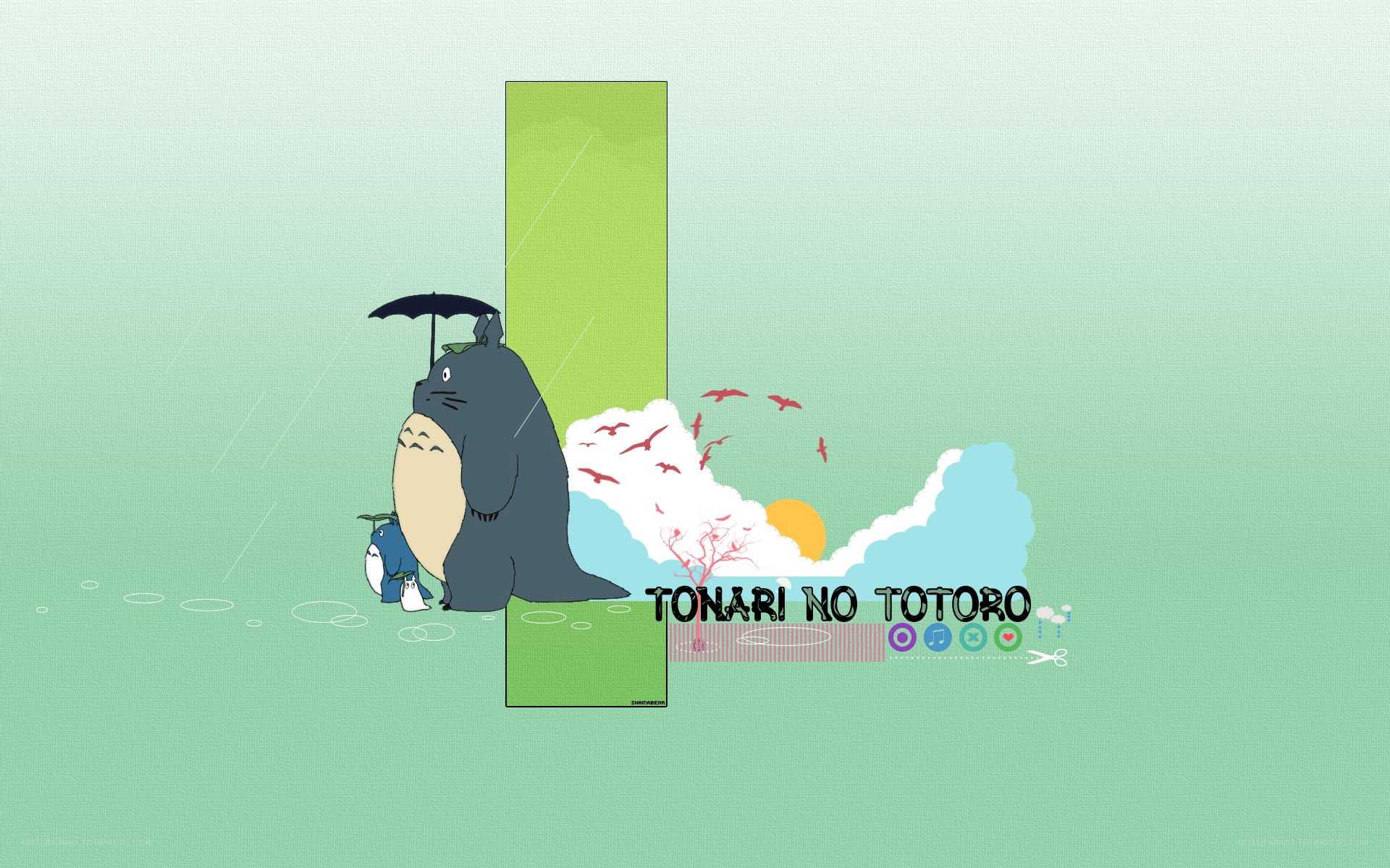 Totoro in the rain