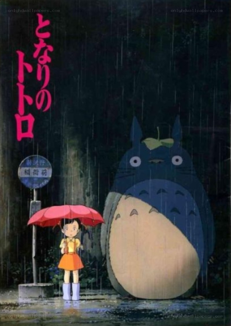 Totoro in the rain