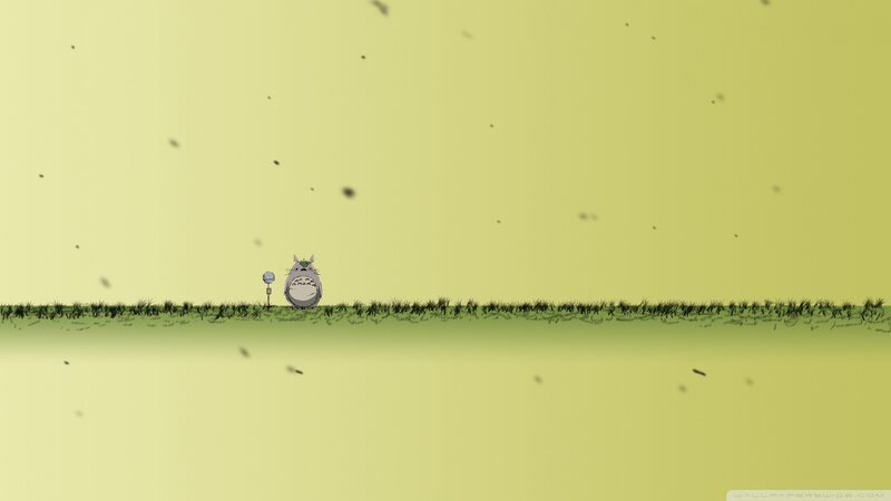 Totoro on a Grassy Field — Yellow, Serene