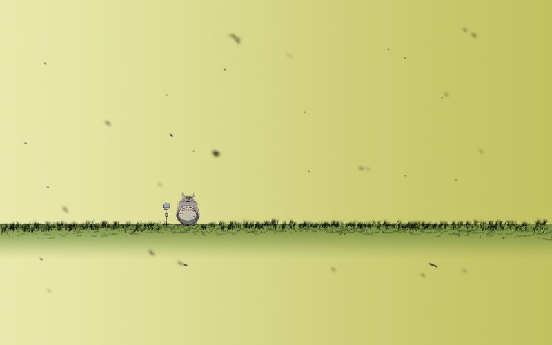 Totoro on a Grassy Field — Yellow
