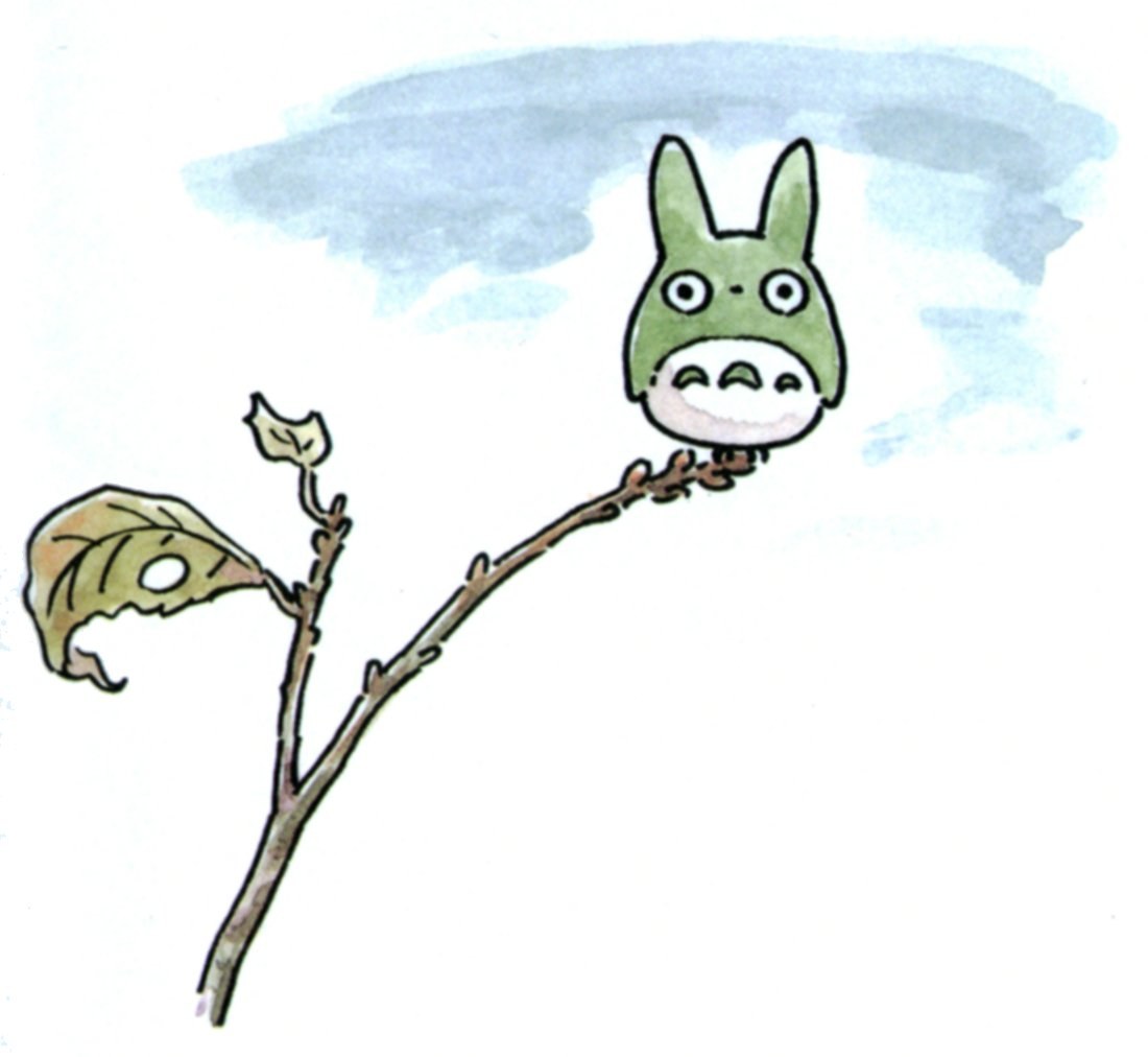 Totoro on a tree branch