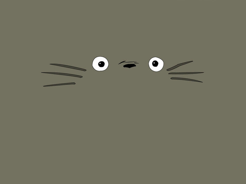 Totoro's eyes peeking out
