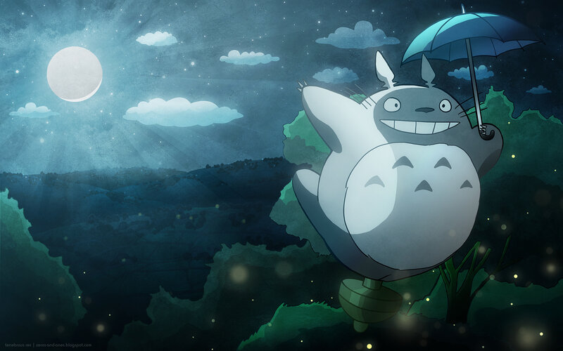 Totoro under the moonlight