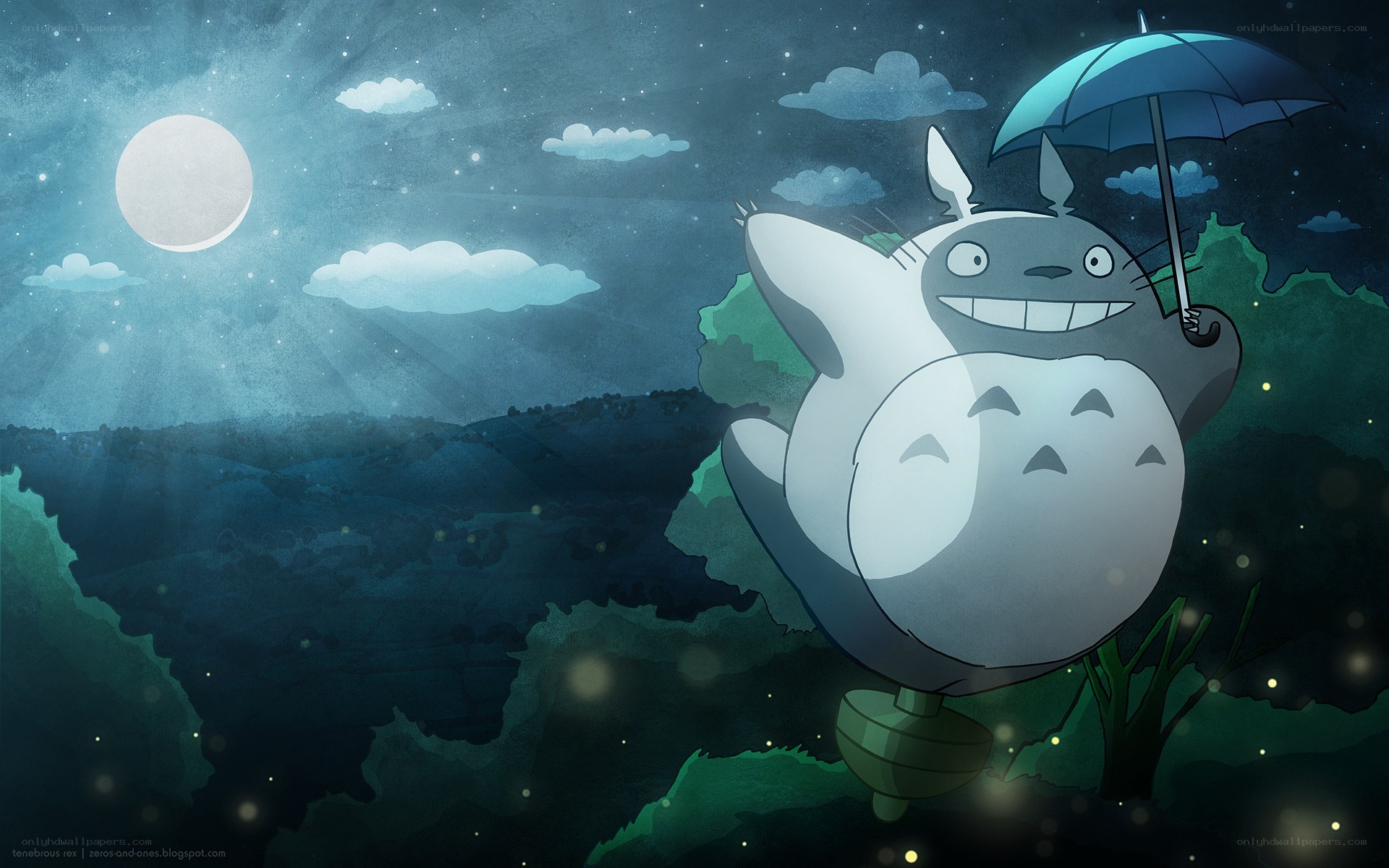 Totoro under the moonlight