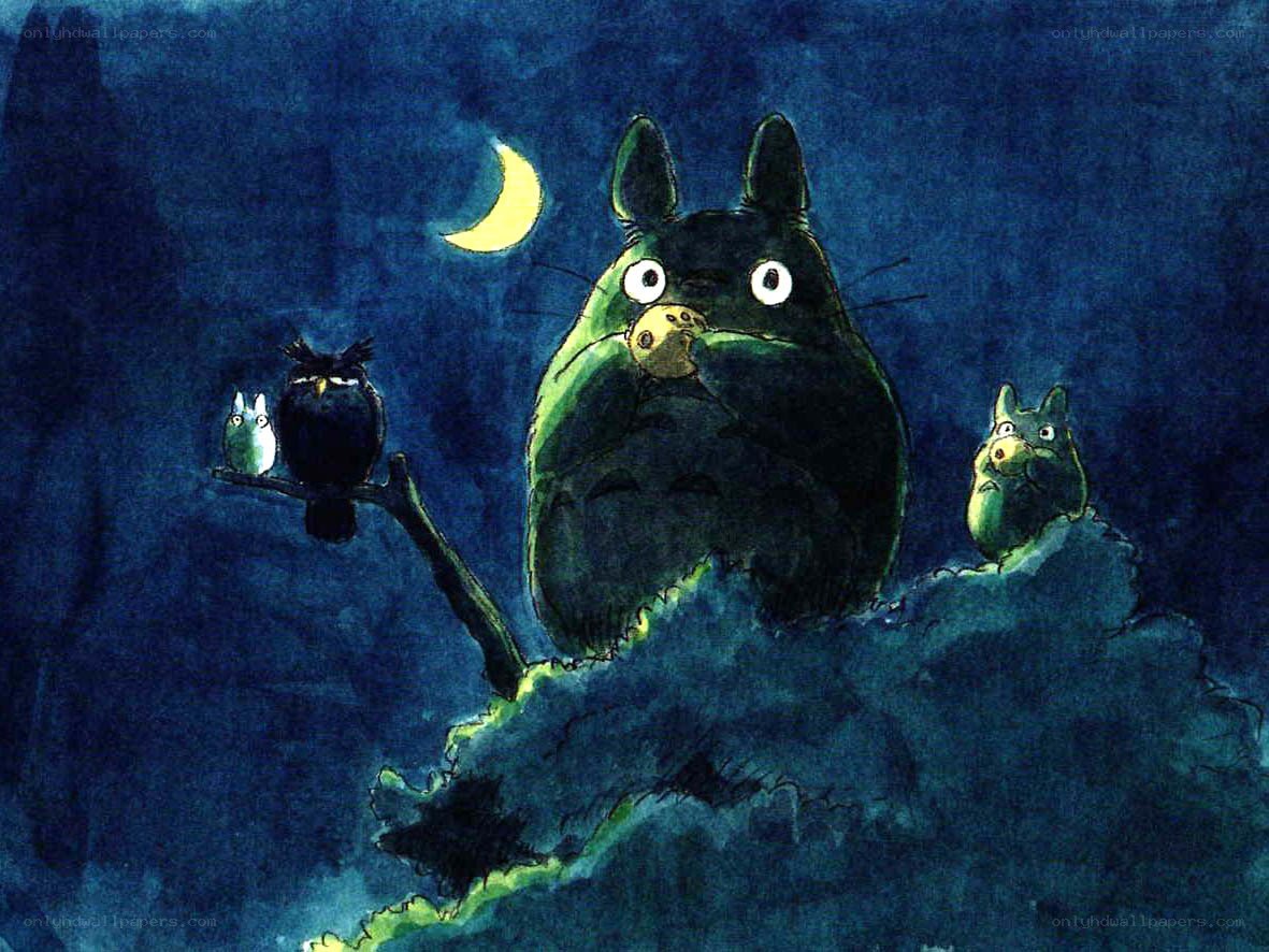 Totoro under the moonlight