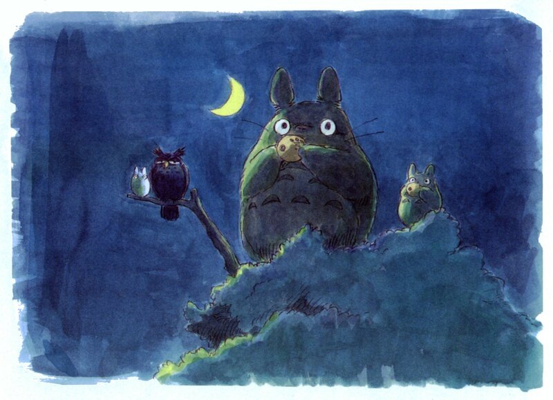 Totoro under the moonlight