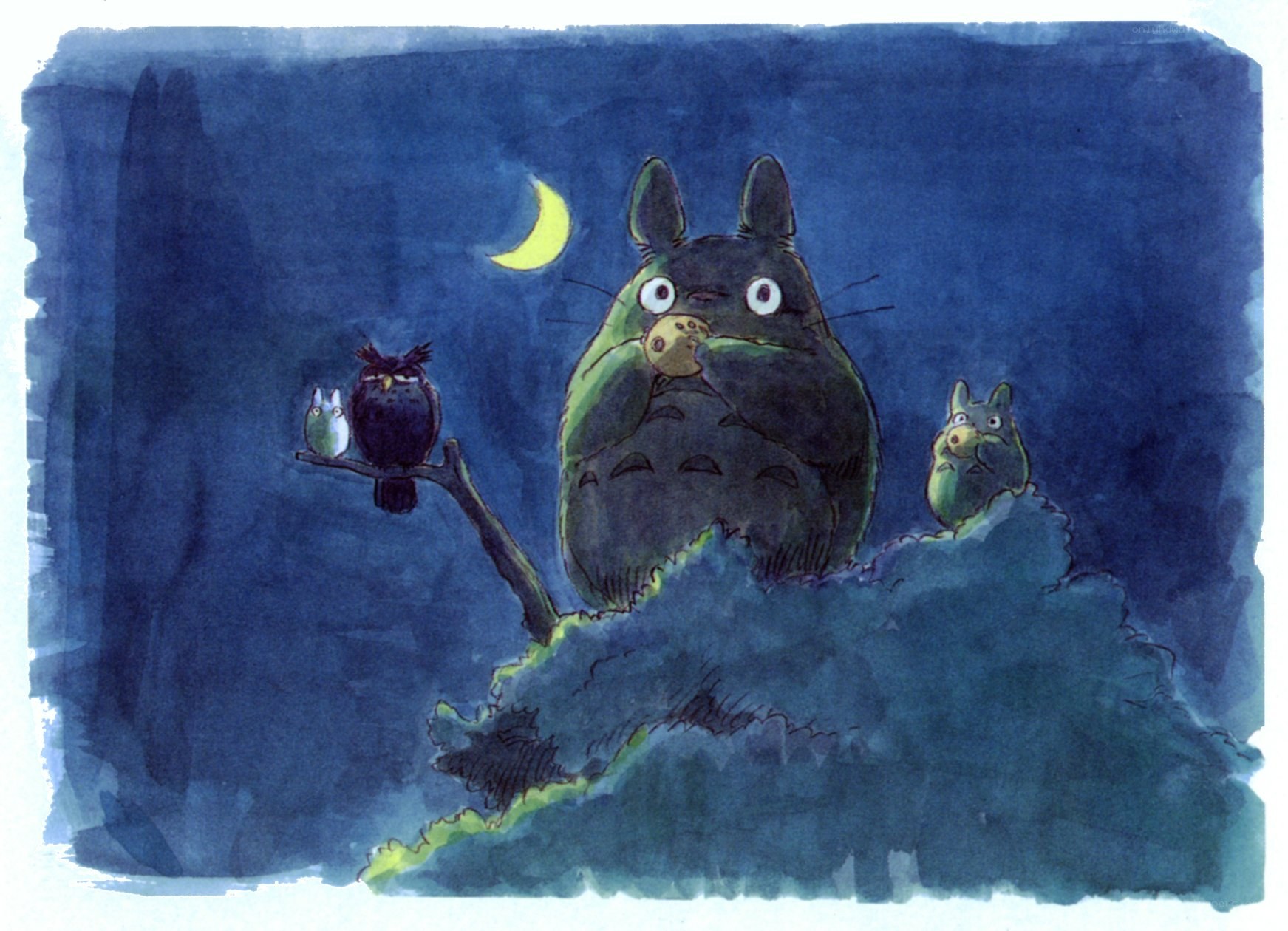 Totoro under the moonlight