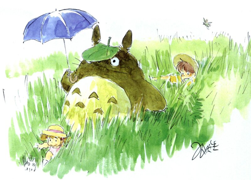 Totoro with Children — Green, Peaceful, Afternoon