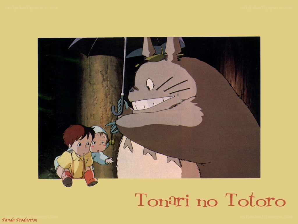 Totoro with children in forest