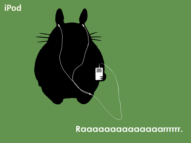 Totoro with iPod