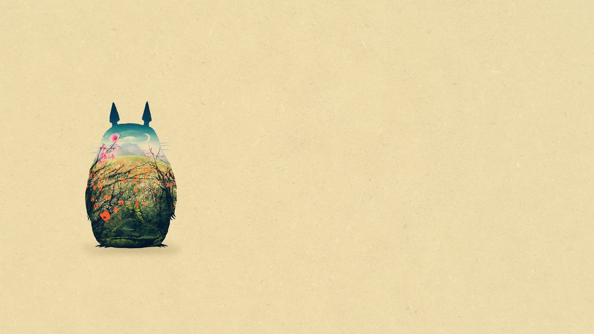 Totoro with nature scene