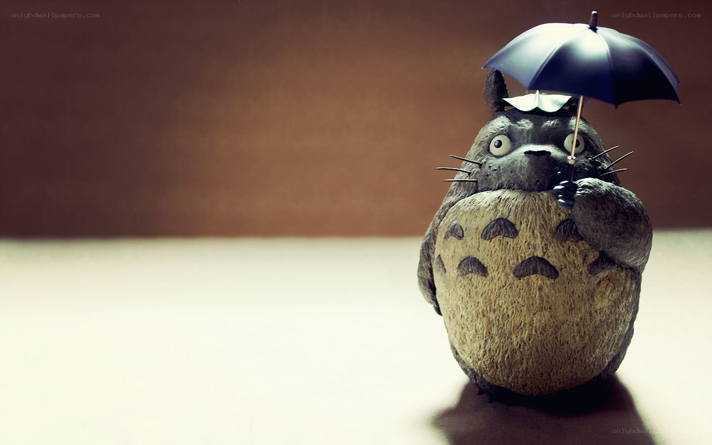 Totoro with umbrella figurine