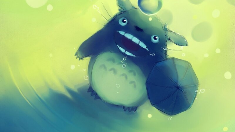 Totoro with Umbrella — Green