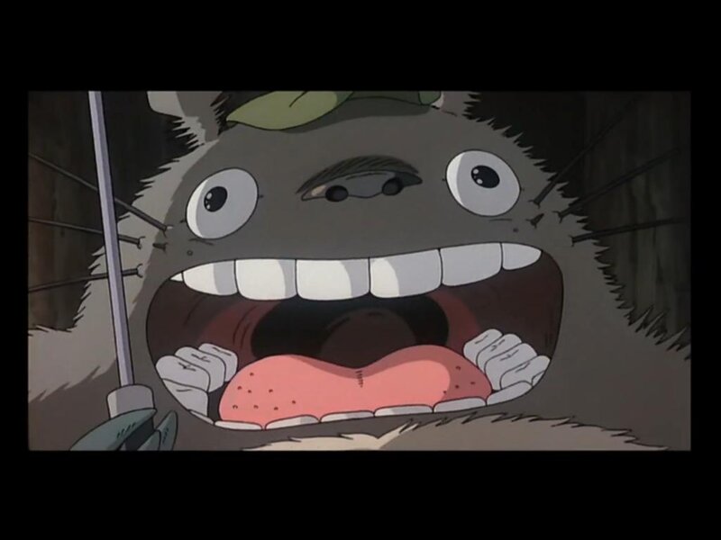Totoro with wide open mouth