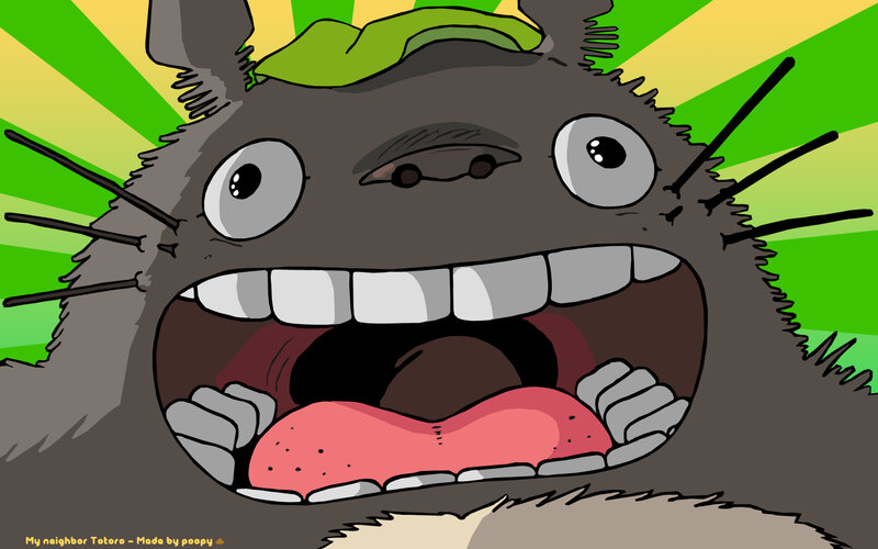Totoro with wide open mouth