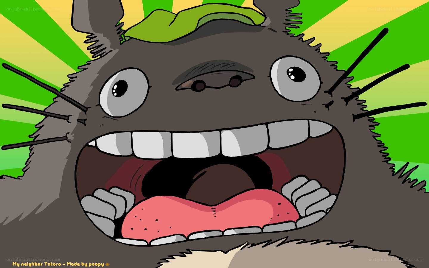 Totoro with wide open mouth
